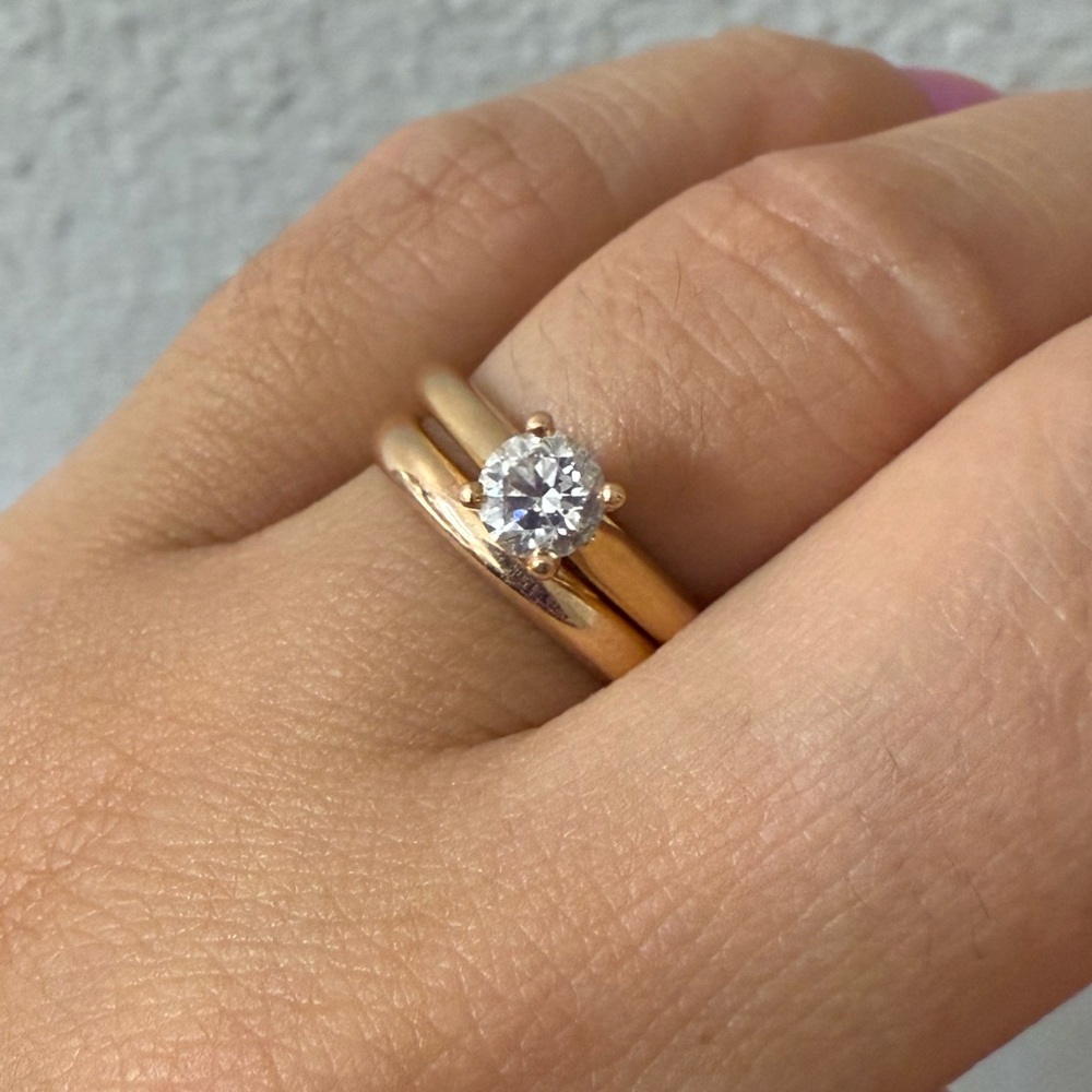 Cartier 1895 18k pink gold .40 carat diamond solitaire ring